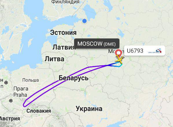 скриншот страницы сервиса flightradar24